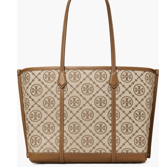 TORY BURCH, Perry T Monogram Jacquard Triple Tote ( SOLD OUT MOST PLACES) - Picture 2 of 5